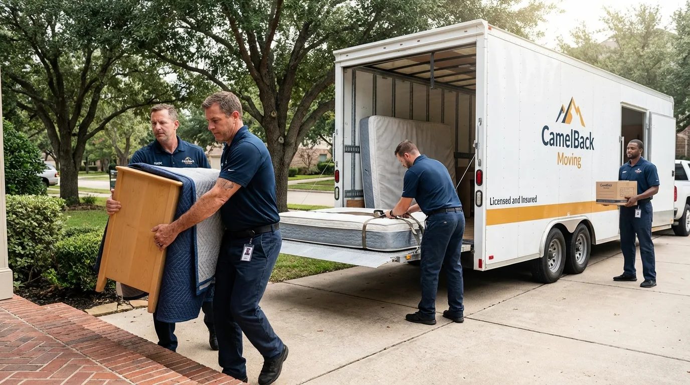 Crew loading residential truck for cross-state move from Sand Point, AK